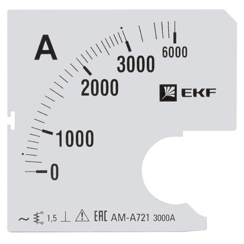 Шкала сменная для A721 3000/5А-1,5 EKF PROxima | s-a721-3000 | EKF — фото 1 | Sento