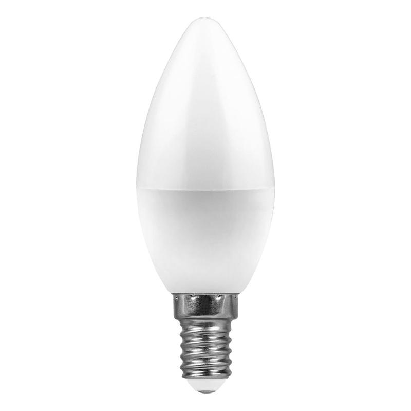 Лампа светодиодная LB-97 (7W) 230V E14 6400K свеча | 25477 | FERON — миниатюра 2
