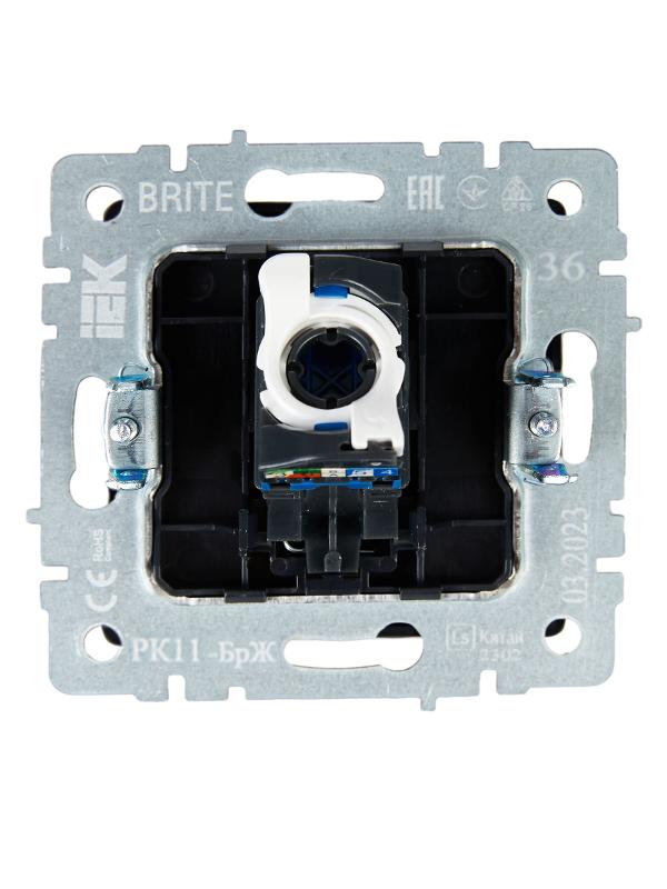 BRITE Розетка компьютерная RJ45 кат.6 РК11-БрЖ жемчуг | BR-K10-2-K36 | IEK — миниатюра 4