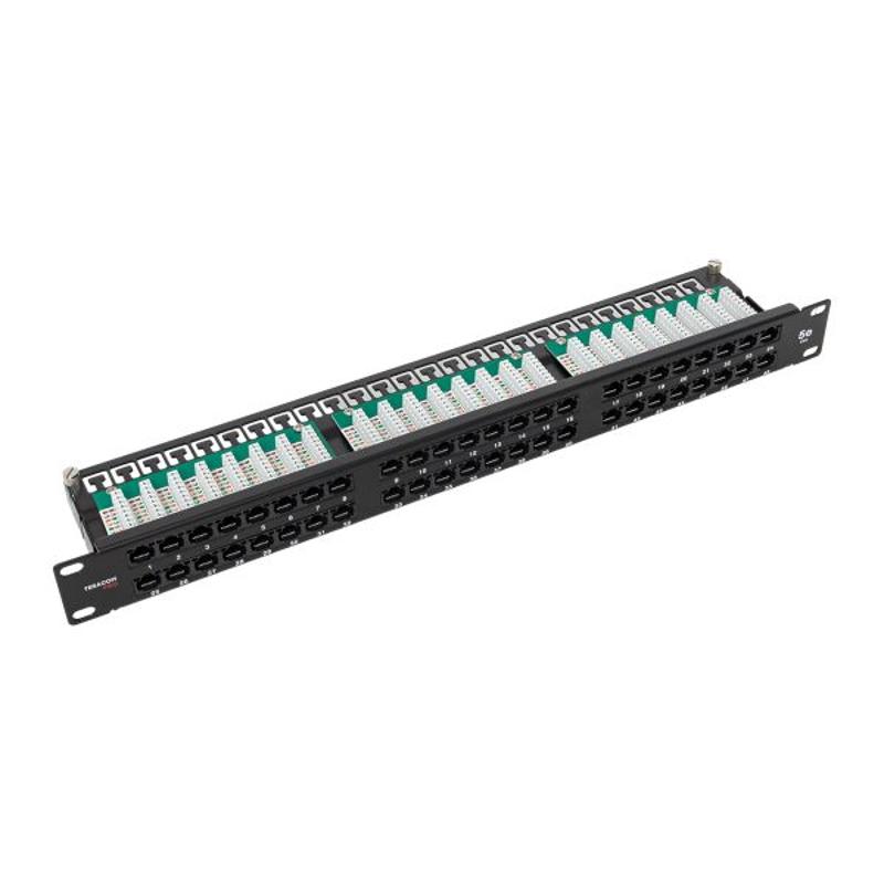Патч-панель высокой плотности TERACOM PRO 19'' Cat.5E 1U неэкранированная UTP 48 портов RJ-45 Dual IDC с органайзером | TRP-PPNL-5EUTP-C1U48 | EKF — миниатюра 6