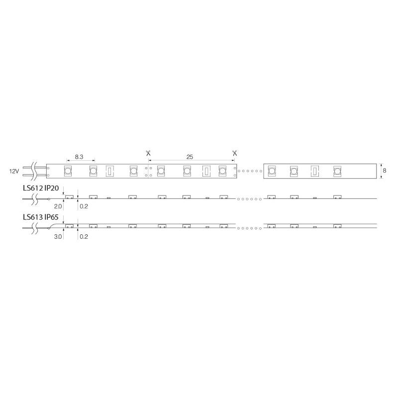 Лента светодиодная LS612/ 120SMD(2835)/м 9.6Вт/м 12V 5000*10*1.22мм 6500К,IP20 | 27729 | FERON — миниатюра 3