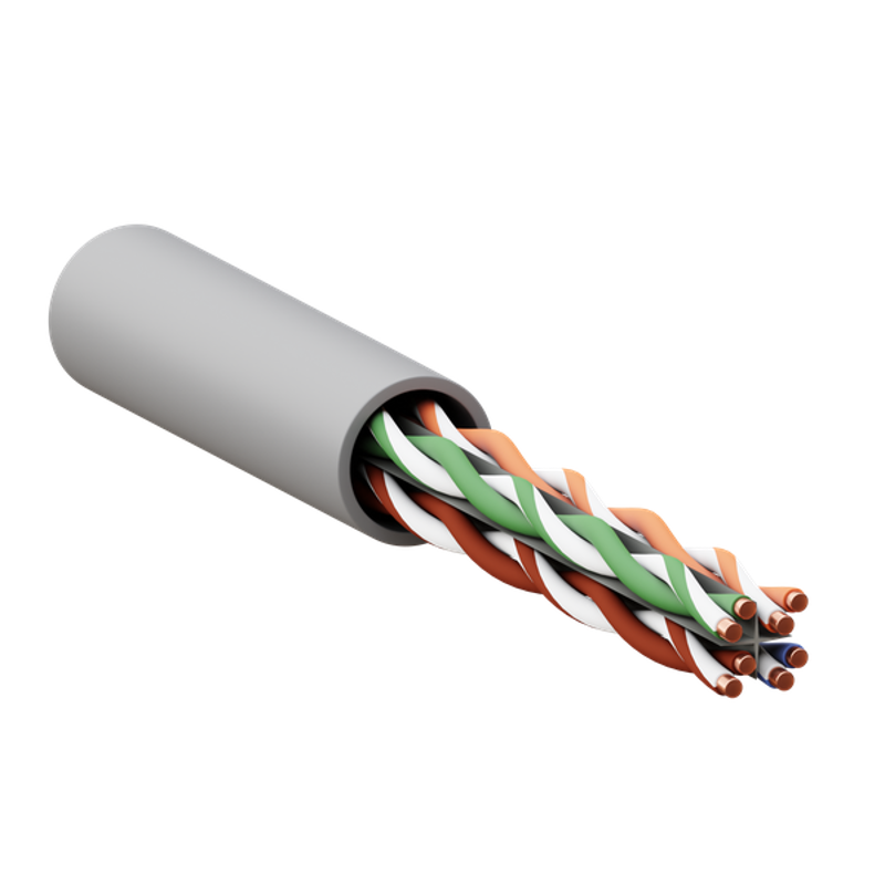 Кабель витая пара TERACOM PRO Cat.6 U/UTP 4 пары solid 23AWG нг(А)-HF серый упак. 305м | TRP-6UTP-04LSH-GY-IN3 | EKF — EKF