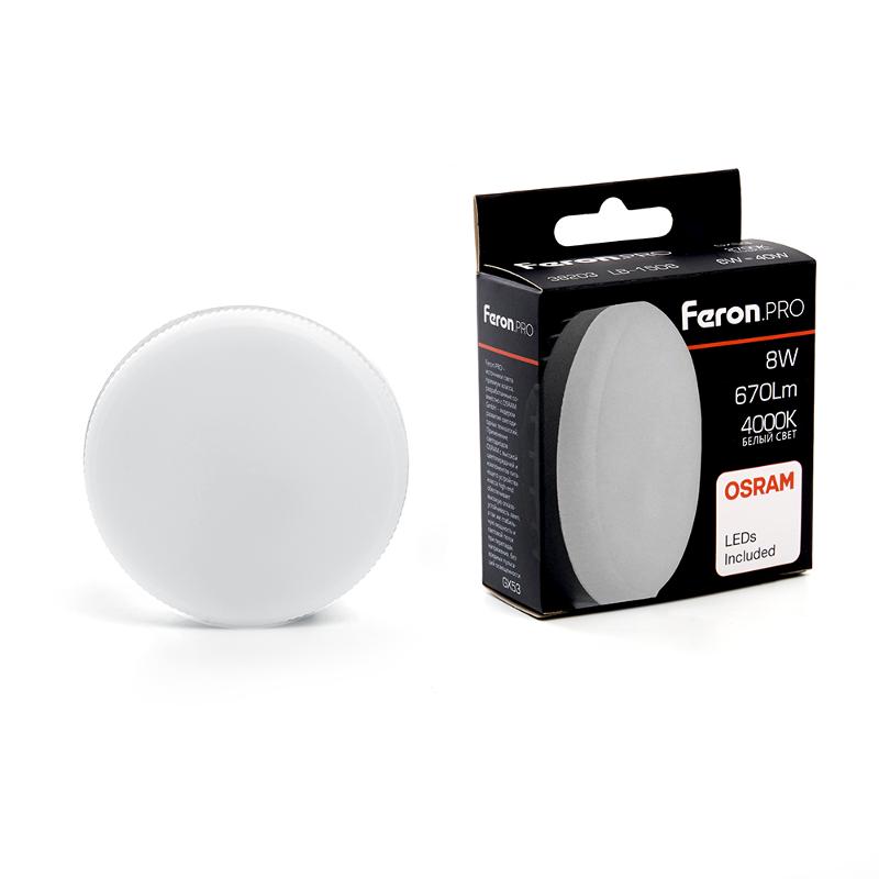 Лампа cветодиодная, (8W) 230V GX53 4000K, LB-1508 OSRAM LED| 38203 | FERON — Feron