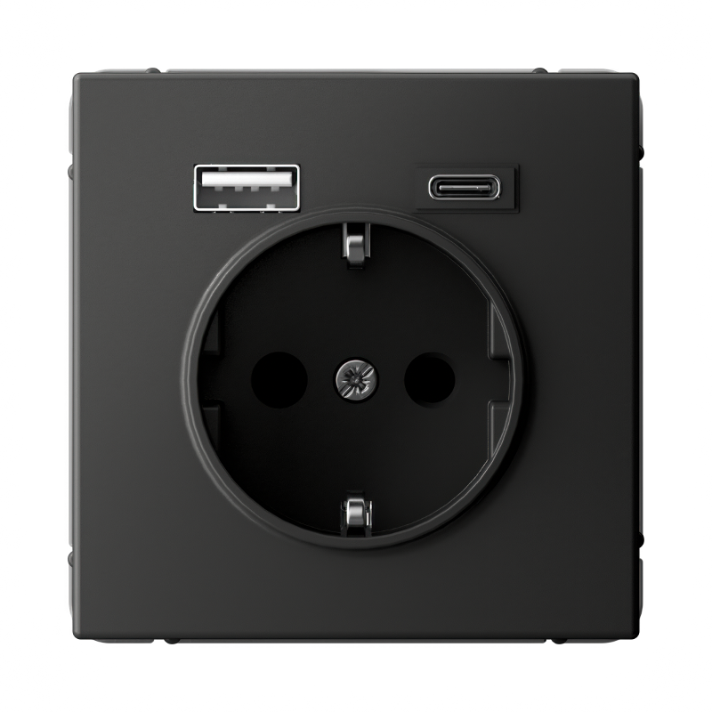 ArtGallery Базальт Розетка 16А с 2 USB A+C, 5В/2,4А/3,0А, 2х5В/1,5А, механизм | GAL001432 | SE — Systeme Electric