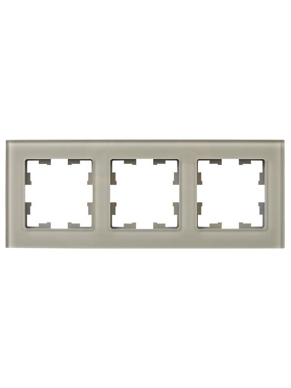 BRITE Рамка 3-ая РУ-3-2-БрД стекло дымчатый | BR-M32-G-K30 | IEK — миниатюра 2