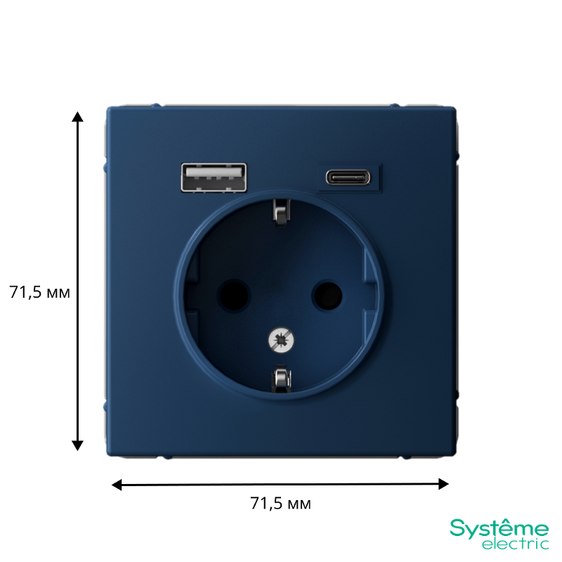 ArtGallery Аквамарин Розетка 16А с 2 USB A+C, 5В/2,4А/3,0А, 2х5В/1,5А, механизм | GAL001132 | SE — миниатюра 3