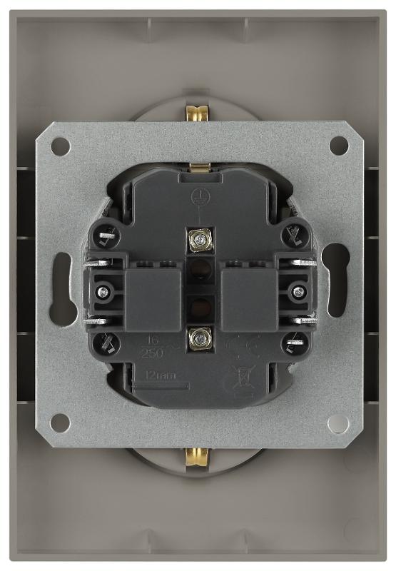Розетка Arktik 16-2105-07 двойная с заземлением 2X2P+E Schuko со шторками 16А-250В титан | Б0070460 | ЭРА — миниатюра 4