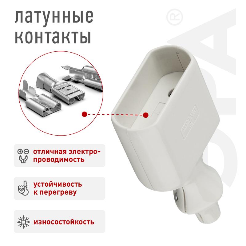 Розетка кабельная R2  б/з 6A с кольцом прямой ввод белая (10/200/7200) |Б0019185 | ЭРА — миниатюра 2