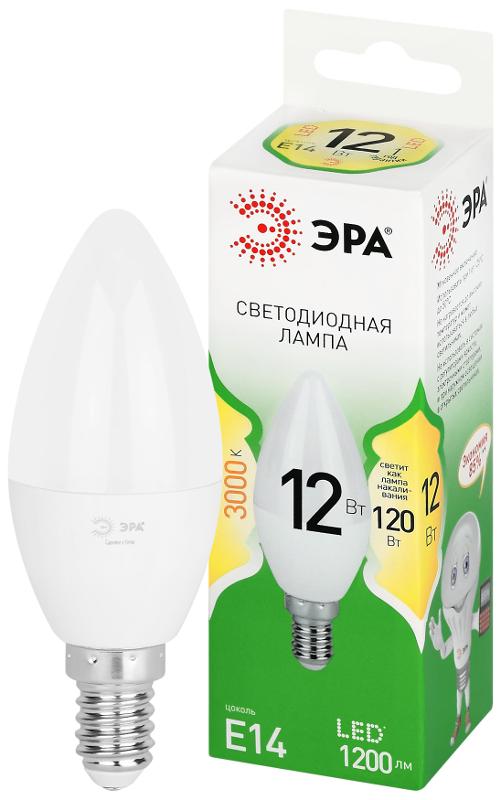 Лампа светодиодная  GREEN LINE LED B35-12W-830-E14 GL E14 12 Вт свеча теплый свет | Б0067089 | ЭРА — ЭРА (Энергия света)