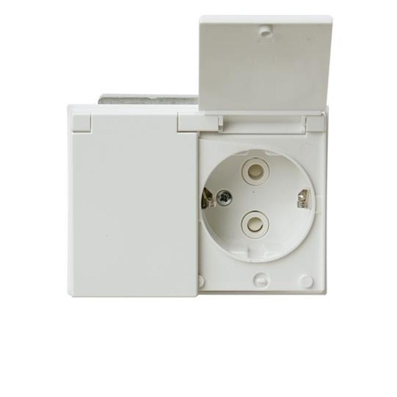 Розетка Double Shuko 16А 230В с крышкой, IP21/44 Impressivo, белый | 302EUCK-84  | 2TKA00003033 | ABB — ABB