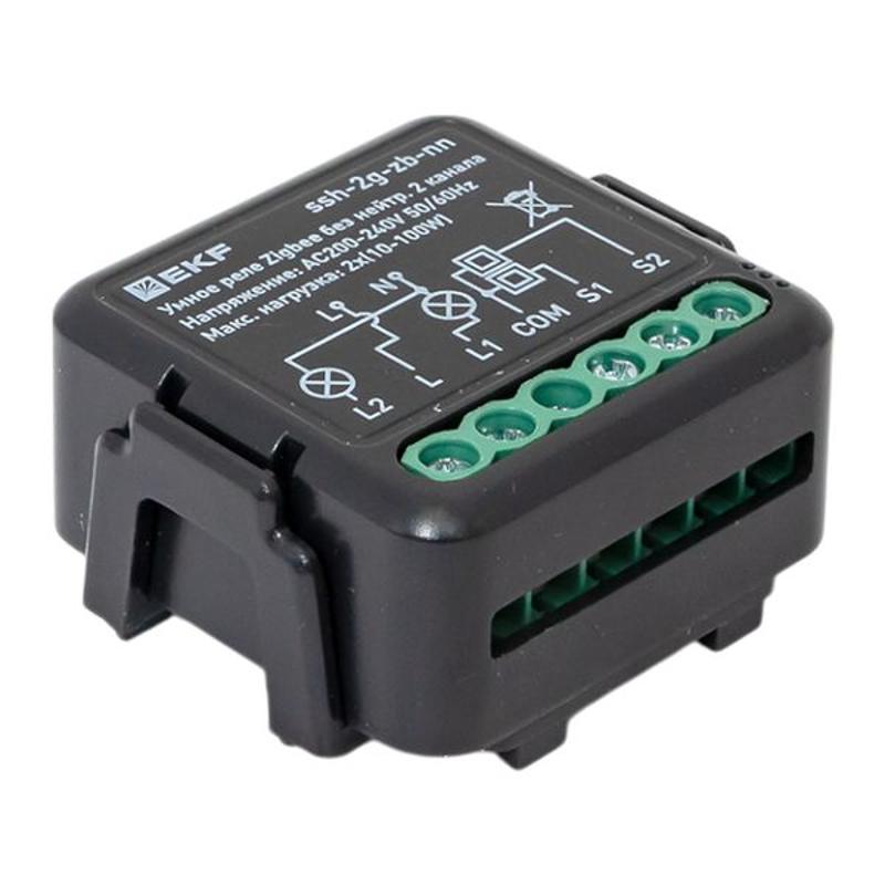 Умное реле в подрозетник 2-канальное без нейтрали Zigbee EKF Connect Select | ssh-2g-zb-nn | EKF — миниатюра 8