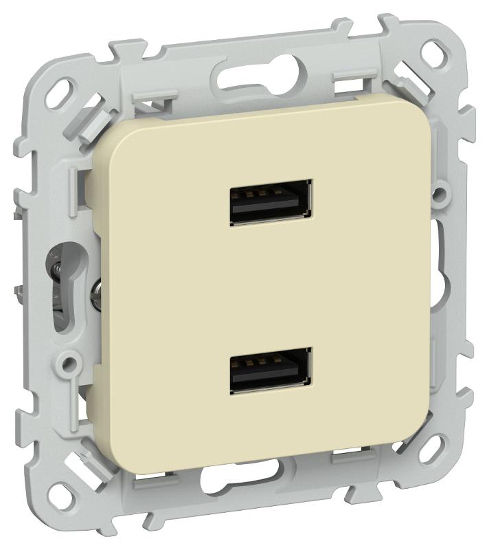 FLITE Розетка USB A+A 2,1А РЮ-2-ФлН навахо | FI-U21-D31-K87 | IEK — фото 1 | Sento