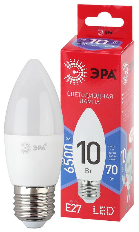 Лампа светодиодная RED LINE LED B35-10W-865-E27 R E27 / Е27 10Вт свеча холодный дневной свет | Б0045338 | ЭРА — миниатюра 1