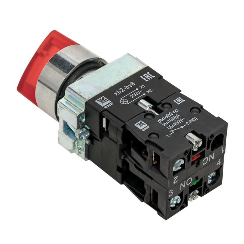 Переключатель BD21 2P c красной подстветкой 230В NO PROxima | xb2-bk21-r-230 | EKF — миниатюра 5
