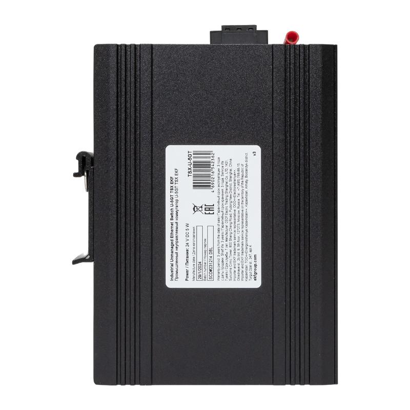 Промышленный неуправляемый коммутатор U-5GT, 5 портов 10/100/1000Base-T(X) RJ45, монтаж на динрейку TSX |TSX-U-5GT|EKF — миниатюра 13