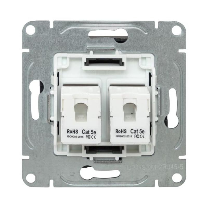 Механизм розетки RJ45 - 2шт, (cat5), мокко Эпика  |UP1-SOM-2RJ45-5| EKF — миниатюра 9