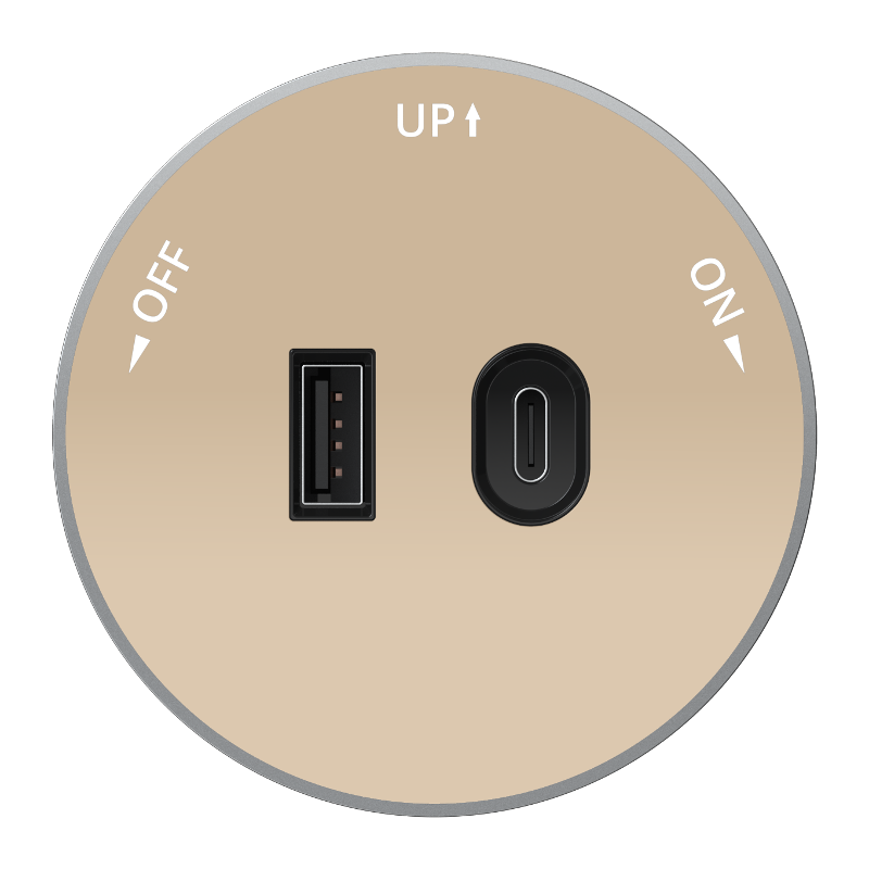 MULTITRACK Розетка 2хUSB (тип А+С) 18 Вт, 5 В/3 А ПЕСОЧНЫЙ | MTK13003P | SE — Systeme Electric