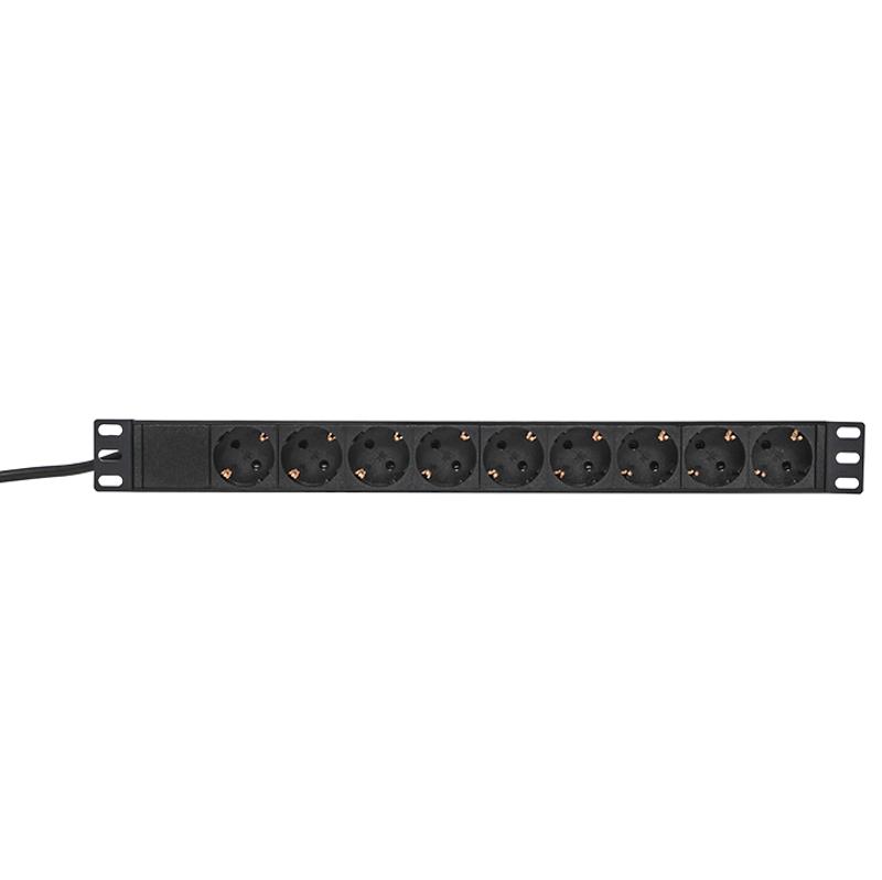 Блок розеток PDU TERACOM PRO 19" 1U 16А/250В 9 розеток Schuko 2 метра 3x1,5 мм2 Schuko | TRP-HPD-PL-16A-9SH-2MSH | EKF — миниатюра 2
