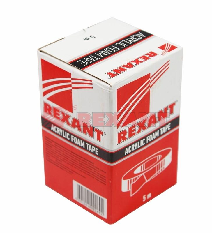 Двухсторонний скотч , серый, на HBA акриловой основе, 20 мм, ролик 5 м | 09-6020 | REXANT — миниатюра 2