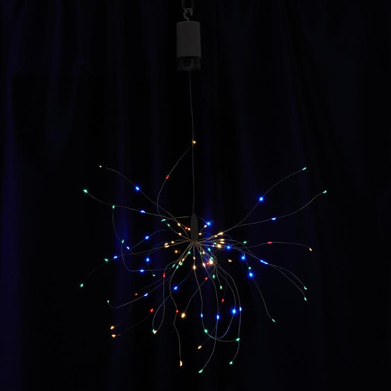 Гирлянда украшение Фейерверк 100 LED 0.3м, мульти, батарейки 4*АА, IP20, CL595 | 41656 | FERON — миниатюра 2