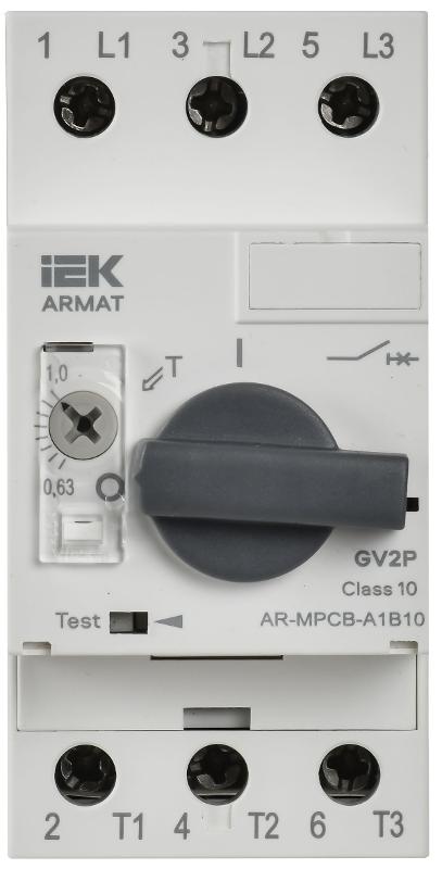 ARMAT Автоматический выключатель защиты двигателя A1 GV2P 0,63-1А | AR-MPCB-A1B10 | IEK — миниатюра 2