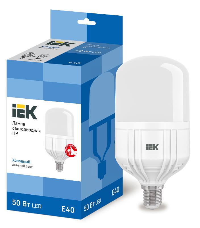 Лампа светодиодная промышленная LED 50Вт Е40 230В 6500К HP | LLE-HP-50-230-65-E40 | IEK — IEK (ИЭК)