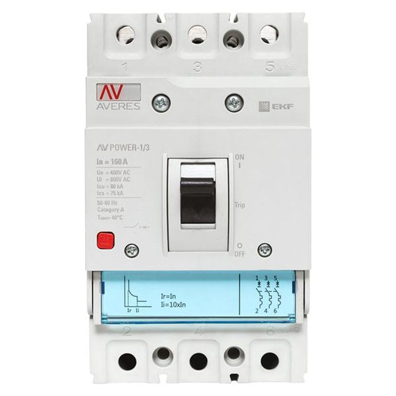 Выключатель автоматический AV POWER-1/3 160А 80kA TR AVERES | mccb-13-160H-TR-av | EKF — миниатюра 14