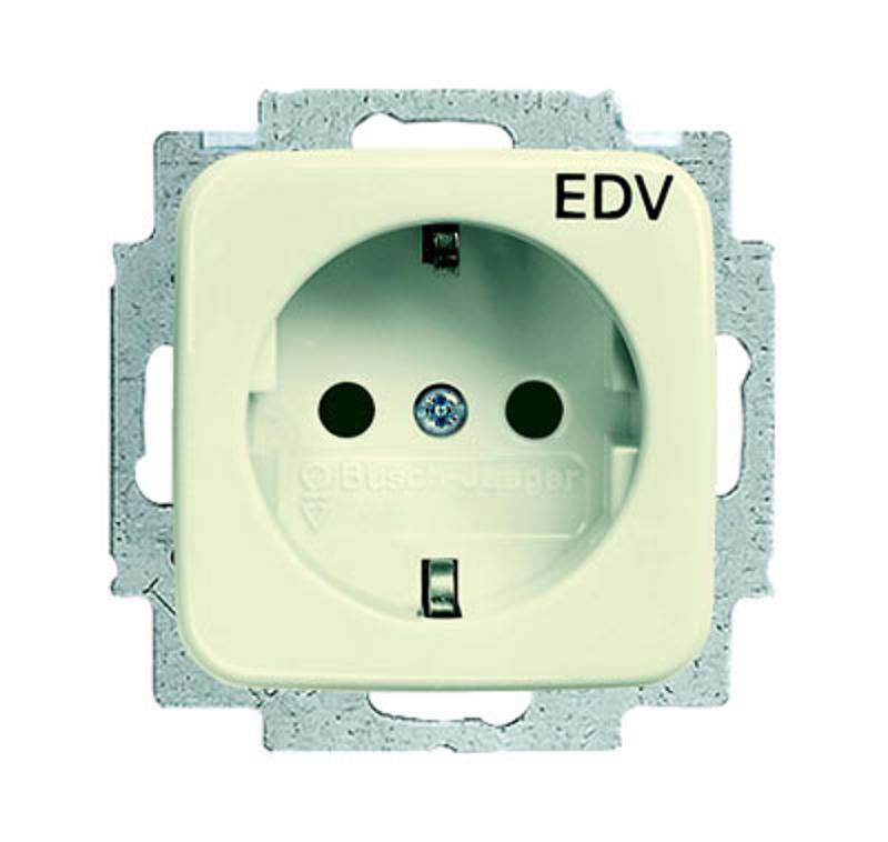 Розетка SCHUKO 16А 250В с маркировкой "EDV", серия Busch-Duro 2000 SI, цвет слоновая кость | 2011-0-2159  | 2CKA002011A2159 | ABB — ABB