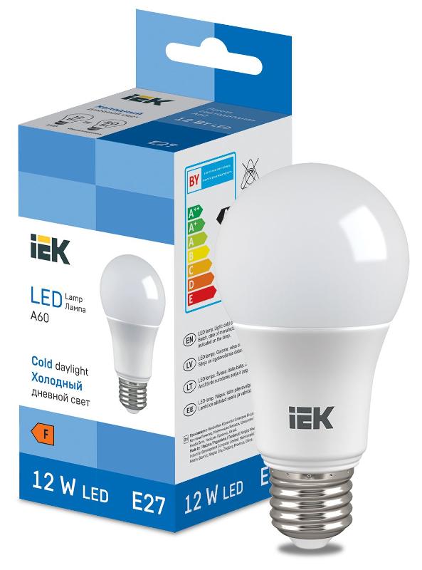 Лампа светодиодная Bulb A60 1140lm 6500K E27 | LL-I-A60-12-230-65-E27 | IEK — IEK (ИЭК)