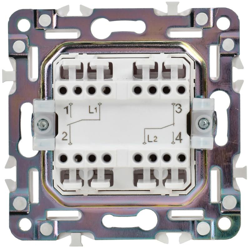 SKANDY Выключатель 2-клавишный проходной 10А SK-V05W арктический белый | SK-V22-0-10-K01 | IEK — миниатюра 6