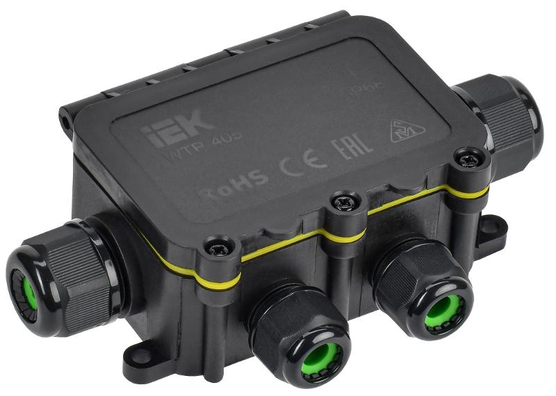 Коробка распределительная герметичная WTP-405 6 вводов( 2- M20 и 4--M16)  IP68 95x131x37мм 6 клемм до 6 мм.кв.  | UWB10-X-450-41-06-68 | IEK — IEK (ИЭК)
