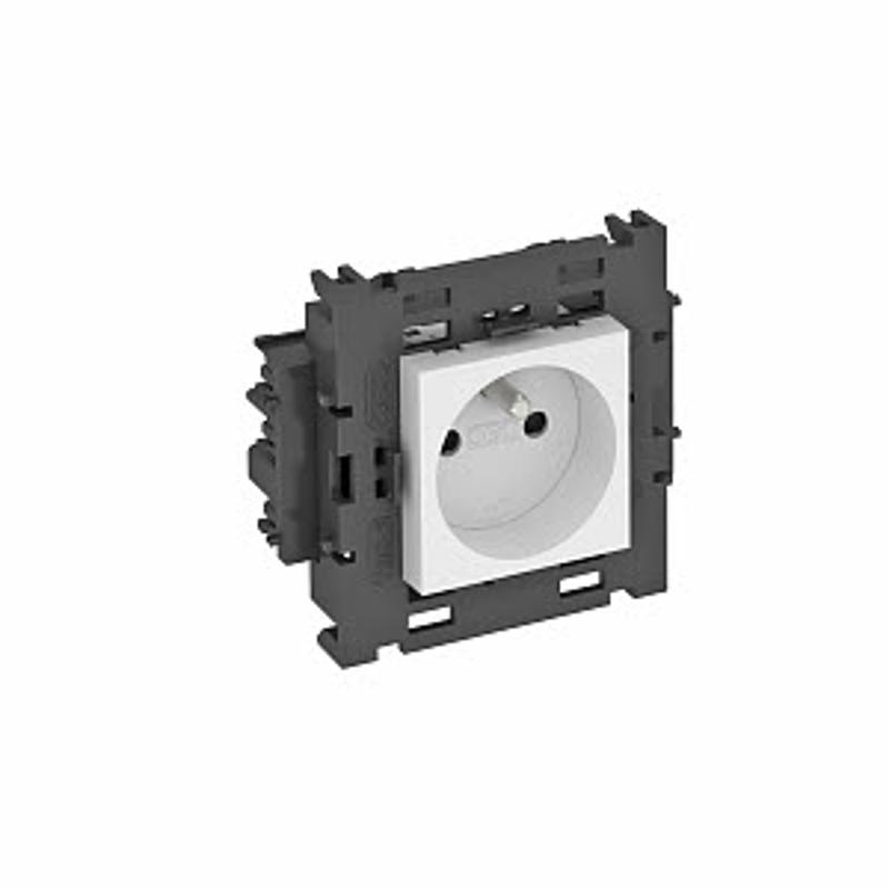 Розетка одинарная 0° Modul45connect франц. стандарт, 250 В, 16A (белый) (STD-F0C8 RW1) | 6120602 | OBO Bettermann — миниатюра 2