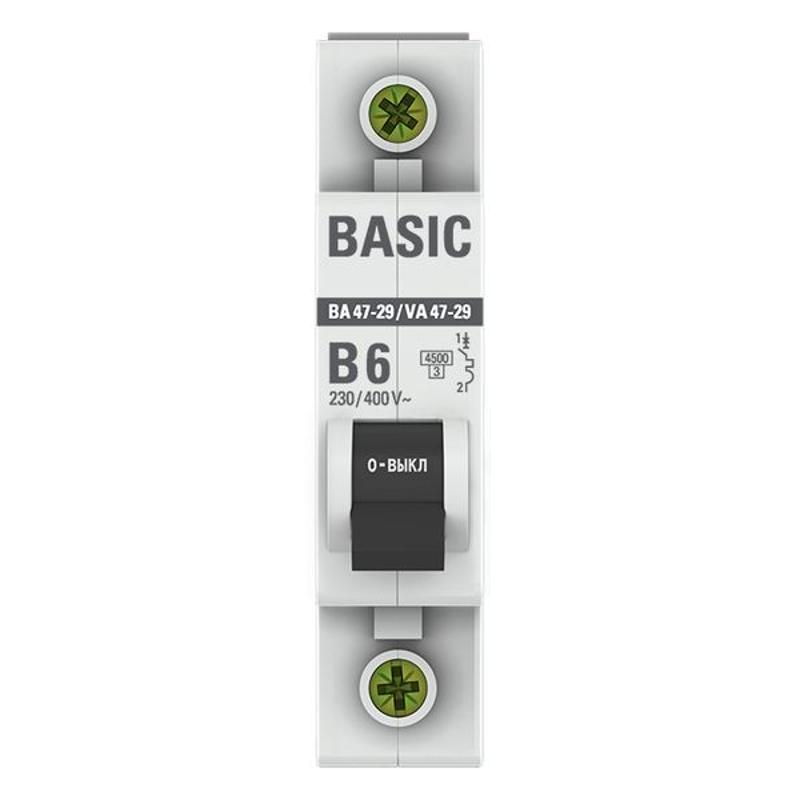 Выключатель автоматический однополюсный 1P 6А (B) 4,5кА ВА 47-29 EKF Basic|mcb4729-1-06-B|EKF — миниатюра 4