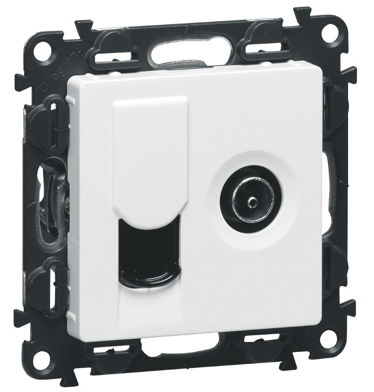 Valena LIFE Белый Накладка розетки TV-RJ45 — миниатюра 3