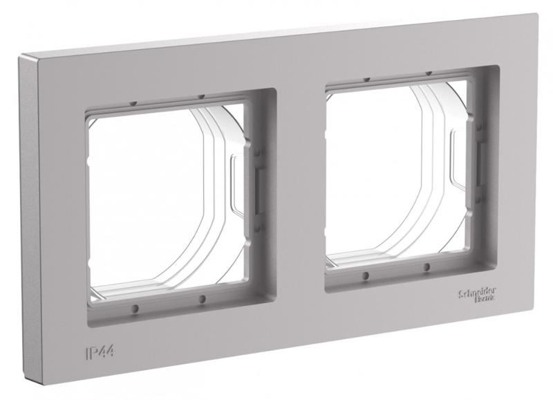 AtlasDesign Aqua Рамка 2-ая IP44, Алюминий | ATN440302 | SE — Systeme Electric