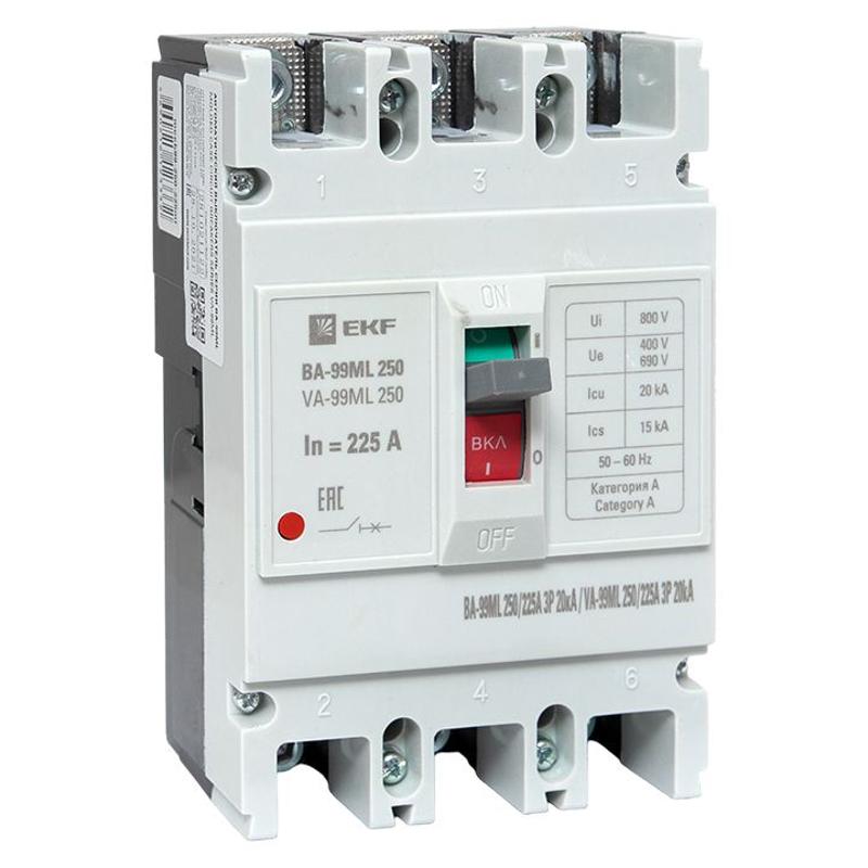 Выключатель автоматический ВА-99М 250/225А 3P 20кА EKF Basic | mccb99-250-225mI | EKF — EKF