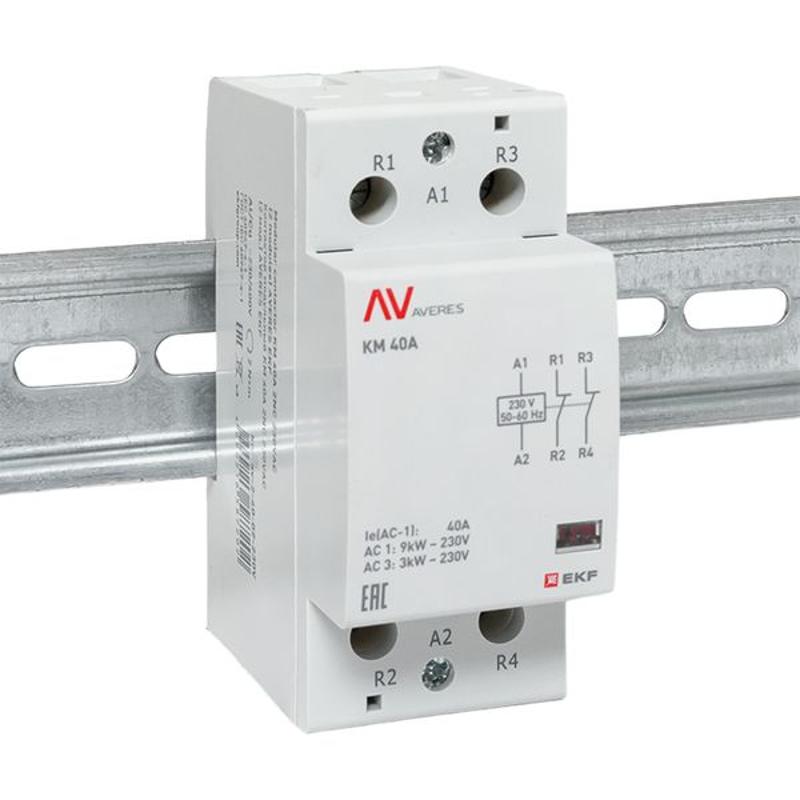 Контактор модульный КМ 40А 2NC 230VAC (2 мод.) AVERES | km-av-2-40-02-230V | EKF — миниатюра 2