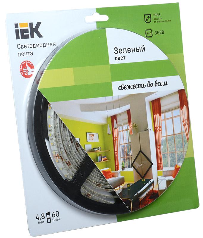 Лента светодиодная LSR-3528G60-eco 4,8Вт 12В зеленый IP65 5м | LSR1-5-060-65-1-05 | IEK — IEK (ИЭК)