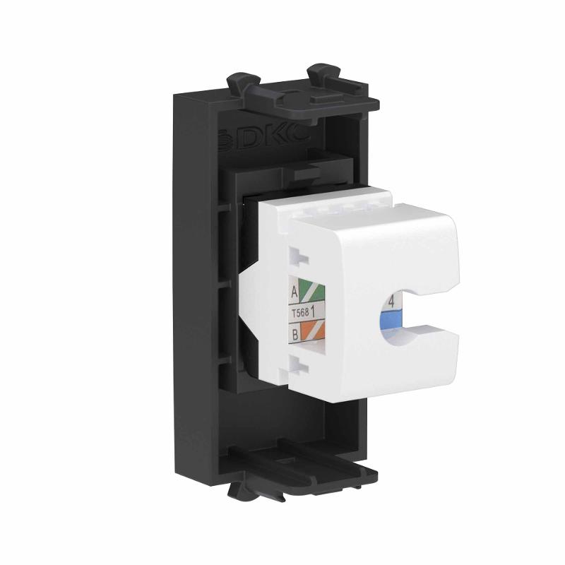 Компьютерная розетка RJ-45 без шторки модульная, кат.6А, Avanti, черный матовый, 1 модуль | 4412671 | DKC — миниатюра 3
