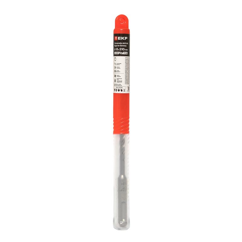 Бур по бетону SDS-plus 8х210 мм (4 резца)  Professional | db-8-210-4x4-ue | EKF — миниатюра 7
