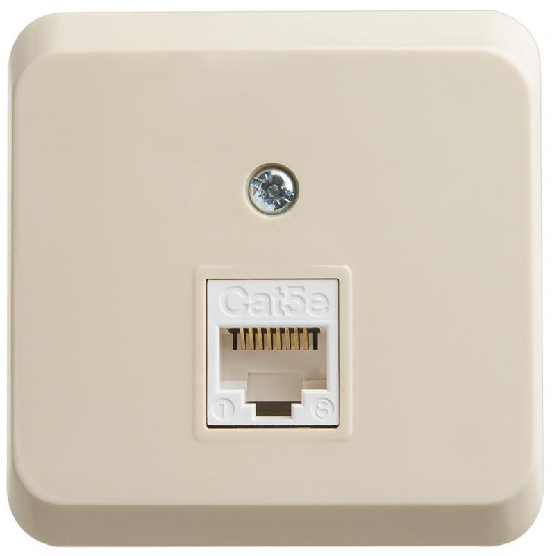 Этюд Кремовый О/У Розетка компьютерная RJ45 кат.5E | KOMA-001K | SE — Systeme Electric