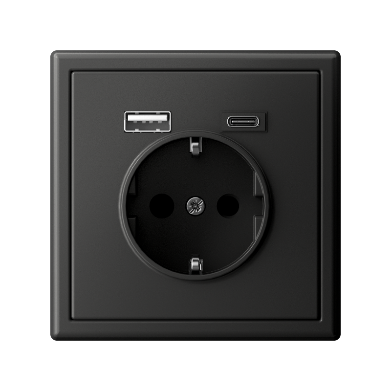 ArtGallery Базальт Розетка 16А с 2 USB A+C, 5В/2,4А/3,0А, 2х5В/1,5А, механизм | GAL001432 | SE — миниатюра 5