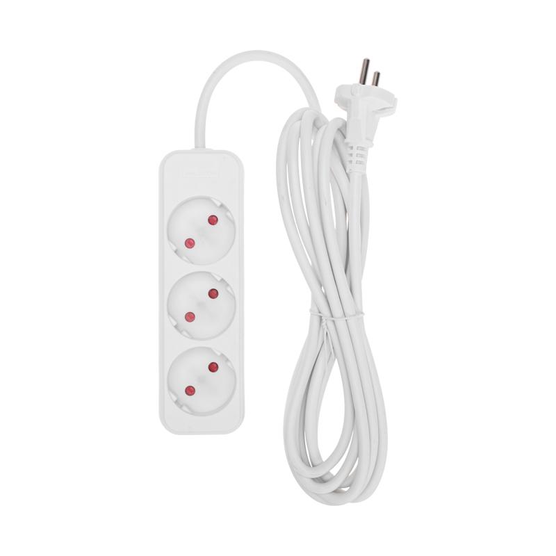 Удлинитель STANDARD 3 гнезда, 3м, 2х1,0мм², б/з, белый | 13-4007 | REXANT — REXANT