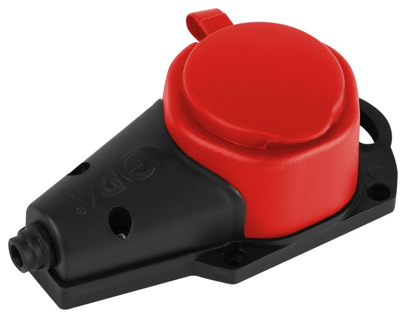 Колодка  KX-1e-RED-IP44 каучуковая с заземлением 1 розетка 16A IP44 красная | Б0068412 | ЭРА — ЭРА (Энергия света)