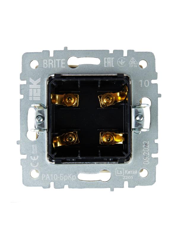 BRITE АудиоРозетка 4-местная РА10-БрКр бежевый | BR-S40-K10 | IEK — миниатюра 4