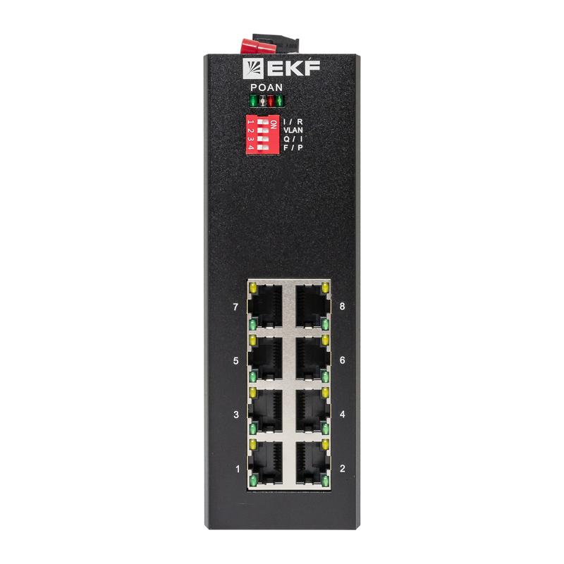 Промышленный неуправляемый коммутатор U-8GTP, 8 портов 10/100/1000Base-T(X) RJ45 c PoE, монтаж на динрейку TSX |TSX-U-8GTP|EKF — миниатюра 6