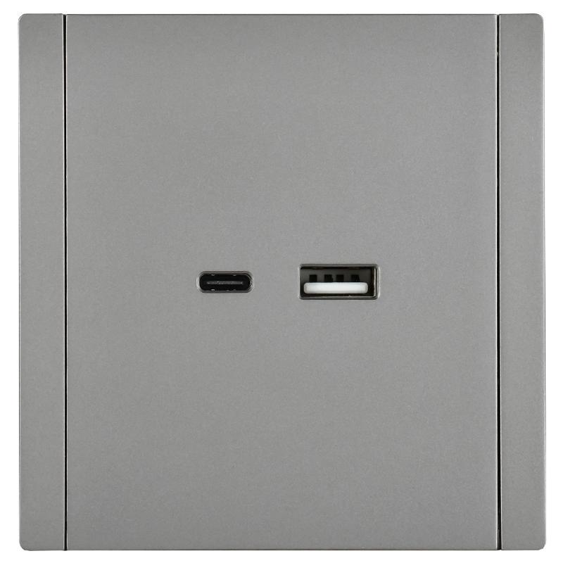FORTE&PIANO Розетка USB A+C 3,1А FP550 сталь | FP-U22-D31-K46 | IEK — миниатюра 2