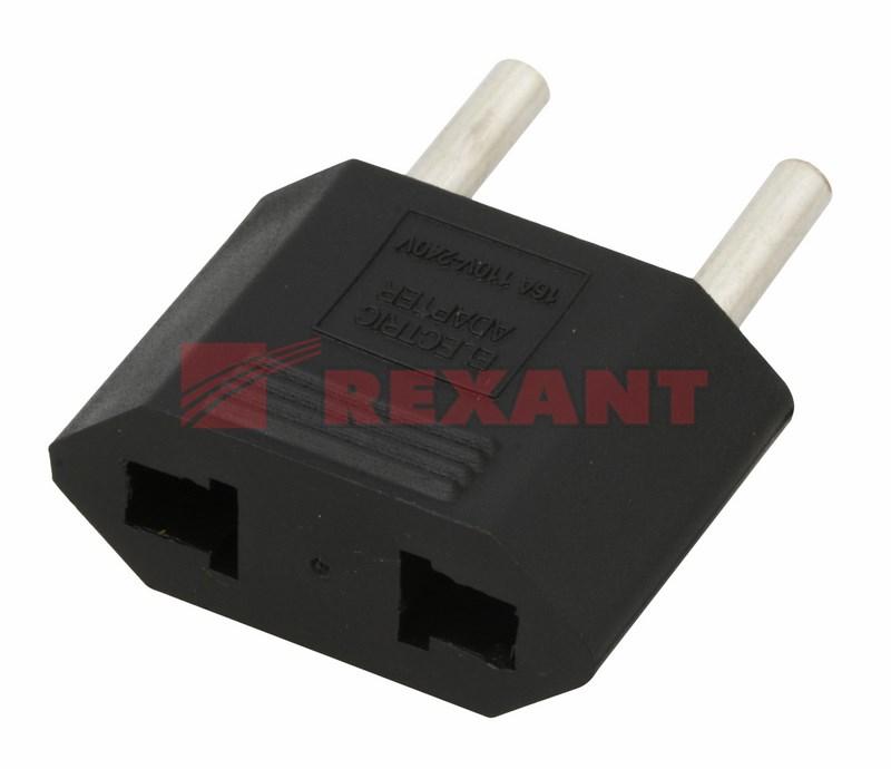 Сетевой переходник плоский «Тефаль» черный | 11-1042 | REXANT — миниатюра 2