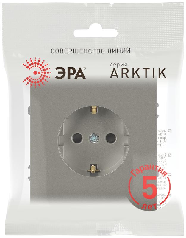 Розетка Arktik 16-2101-07 с заземлением 2P+E Schuko 16А-250В титан | Б0070420 | ЭРА — миниатюра 2