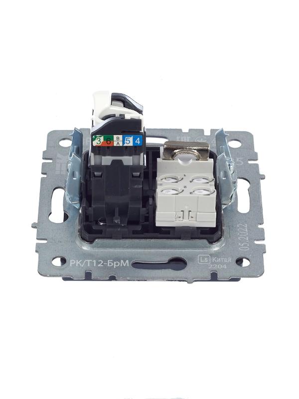 BRITE Розетка двойная RJ11+RJ45 кат.5E РК/Т12-БрМ маренго  | BR-KT20-O-1-K35 | IEK — миниатюра 6